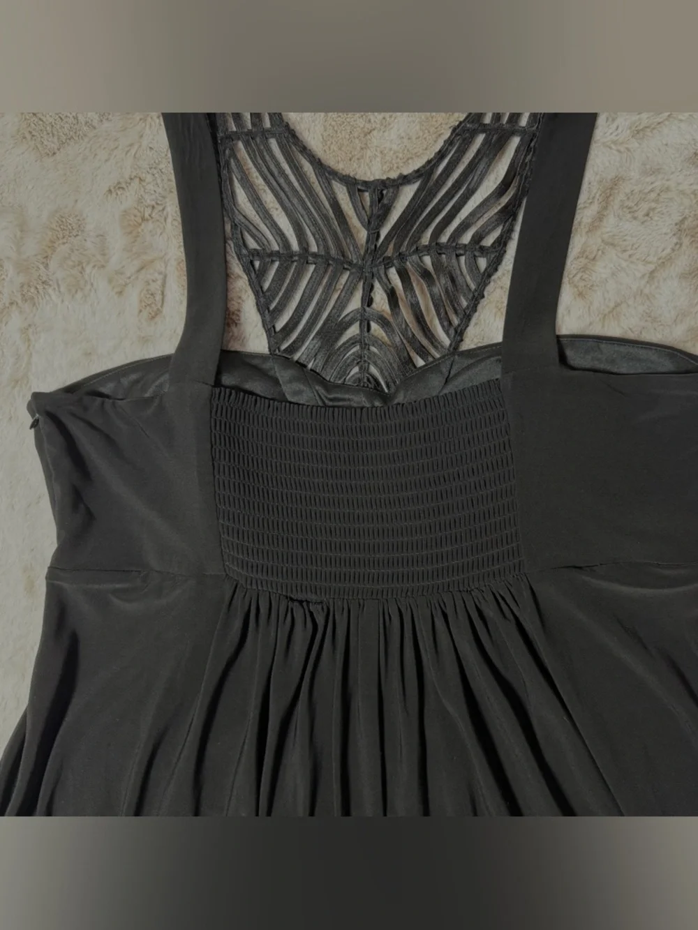 Boston Proper Black Sleeveless Maxi Dress with Lace Front Yoke XL - Picture 8 of 12